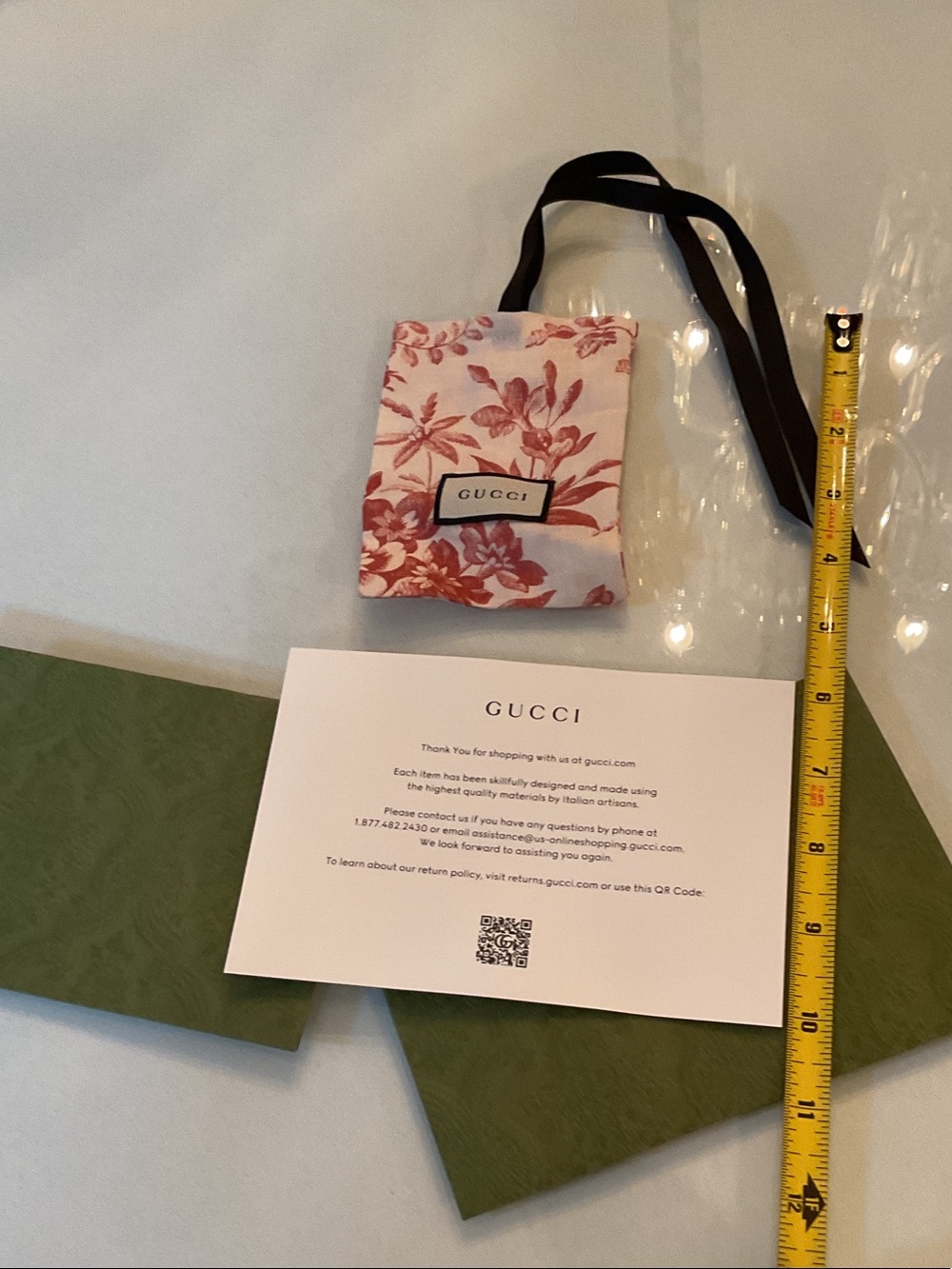 Gucci Pink Floral Drawstring Pouch and bundle shown